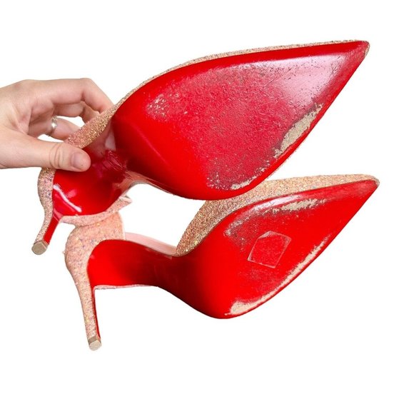 Christian Louboutin Pink Glitter Heels - Picture 10 of 15